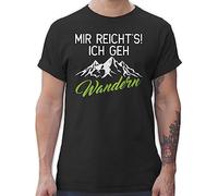 T-Shirt Herren - Hobby Outfit - Mir reicht's ich GEH wandern - XL - Schwarz - wanderzubehör Geschenk Jogger Tshirt Laufsport Berg Coole-Fun-t-Shirts Wander Geschenke Laufen Berge Shirt
