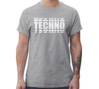 T-Shirt Herren - House Music & Rave - Techno Festival Outfit Geschenk Musik Disco Party - L - Grau meliert - Konzert Tshirt Festivals tischirt. Festival-Outfits konzerte Funshirt Oberteil