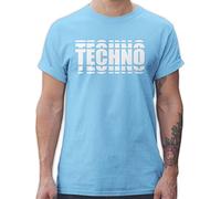 T-Shirt Herren - House Music & Rave - Techno Festival Outfit Geschenk Musik Disco Party - L - Hellblau - Konzert Tshirt Festivals tischirt. Festival-Outfits konzerte Funshirt Oberteil Sachen für