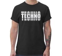 T-Shirt Herren - House Music & Rave - Techno Festival Outfit Geschenk Musik Disco Party - L - Schwarz - Konzert Tshirt Festivals tischirt. Festival-Outfits konzerte Funshirt Oberteil Sachen für