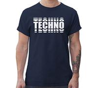 T-Shirt Herren - House Music & Rave - Techno Festival Outfit Geschenk Musik Disco Party - XL - Navy Blau - Konzert Tshirt Festivals tischirt. Festival-Outfits konzerte Funshirt Oberteil Sachen für