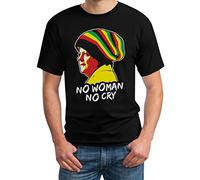 T-Shirt Herren Jamaika Merkel in Reggae Mütze - No Woman No Cry Tshirt Mann 3XL Schwarz