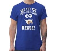T-Shirt Herren - Karneval & Fasching - Der TUT nix Der Will nur Kekse I Krümelmonster I Cookie Monster I Keksmonster - S - Royalblau - t-Shirts für Cookies faschingsshirt Faschings keks Tshirt
