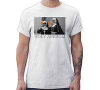T-Shirt Herren - Karneval & Fasching - Holy Aperol I Holy Aperoli I Holy Spritz Mädelsabend I Ladies Night - L - Weiß - faschingsshirt Faschings nonnen Shirt Faschings-t-Shirt Karnevals