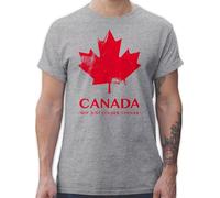 T-Shirt Herren - Länder Fahnen und Flaggen - Canada Not just Colder Cooler - Souvenir Geschenk - M - Grau meliert - Canada-Tshirt Country Maple Tshirt Kanada Shirts kanadier Tshirts kanadische