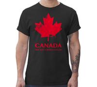 T-Shirt Herren - Länder Fahnen und Flaggen - Canada Not just Colder Cooler - Souvenir Geschenk - XL - Schwarz - Canada-Tshirt Country Maple Tshirt Kanada Shirts kanadier Tshirts kanadische