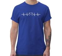 T-Shirt Herren - Nerd Geschenke - Herzschlag Gaming Controller - 5XL - Royalblau - Geschenk für zocker Freund geekshirt zocken Game Coole-Fun-t-Shirts Tshirt nerdige Shirts Gamer zocke Shirt