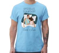 T-Shirt Herren - Offizielles Schlafshirt Paare personalisiert I Schlaf Shirt Paar Geschenke Pärchen Geschenke Paare Geschenkideen Paar Weihnachten - XL - Hellblau