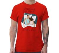 T-Shirt Herren - Offizielles Schlafshirt Paare personalisiert I Schlaf Shirt Paar Geschenke Pärchen Geschenke Paare Geschenkideen Paar Weihnachten - 5XL - Rot