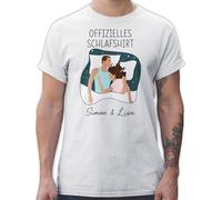 T-Shirt Herren - Offizielles Schlafshirt Paare personalisiert I Schlaf Shirt Paar Geschenke Pärchen Geschenke Paare Geschenkideen Paar Weihnachten - 4XL - Weiß