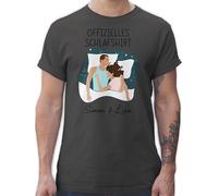 T-Shirt Herren - Offizielles Schlafshirt Paare personalisiert I Schlaf Shirt Paar Geschenke Pärchen Geschenke Paare Geschenkideen Paar Weihnachten - 4XL - Dunkelgrau