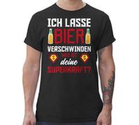 T-Shirt Herren - Party & Alkohol - Ich Lasse Bier Verschwinden was ist Deine Superkraft - XXL - Schwarz - Tshirt Sauf sprüche saufshirt Alki lustige Shirts Malle Trinken Shirt Saufen t-Shirts mit