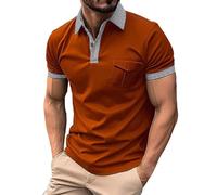 T-Shirt Herren Poloshirt Kurzarm Golf T-Shirt Klassische Casual Polohemd Spleißstreifen Reißverschluss Umlegekragen Tops Hemd Herren Kurzarm Poloshirt Herren Regular Fit Kurzarm Poloshirt Herren 3XL