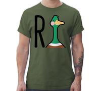 T-Shirt Herren - R Ente I Rente Geschenk Rentner I Rentnerin I Ruhestand Geschenk - L - Army Grün - zur Tshirt zum renten beginn Renter Duck Coole-Fun-t-Shirts ich Bin in abschiedsgeschenk