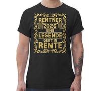 T-Shirt Herren - Rentner 2026 Eine Legende geht in Rente I Ruhestand Geschenk Rente - XXL - Schwarz - Shirt den Tshirt zum renten beginn Renter 2022 Shirts männer abschiedsgeschenk