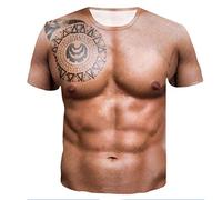 T Shirt Herren Rundhals 3D Druck Muskelshirts Kurzarm Slim Fit Tactical Shirts Stretch Sport Tshirts Freizeitshirt Y2K Tops Kompressionsshirt Tactical Shirts