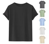 T-Shirt Herren Rundhals Kurzarm Lose Sommer Oberteile Mode Tshirt Lässige Einfarbig Basic Shirt Männer Tee Tops Sommershirt Freizeitshirts