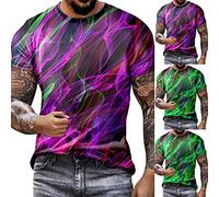 T-Shirt Herren Rundhals Kurzarm Oberteile Loose Sommer Mode Tshirt Grafik Kreativen Vintage Bedruckte Streetwear Sport Lässige Lang Tee Tops Kurzarmshirts