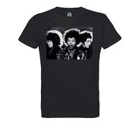 T-Shirt, Herren, Rundhalsausschnitt, Bio-Baumwolle, The Jimi Hendrix Experience Rock 70er Vintage Gruppe, Noir, XL