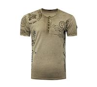 T-Shirt RUSTY NEAL, Herren, Gr. M, grün (khaki), 100% Baumwolle, bedruckt, normal, ohne Ausschnitt, Shirts T-Shirt, mit seitlichem Print (43637113-M) khaki