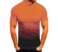 T Shirt Herren Sommer Oberteile Mode Farbverlauf T-Shirt Sports & Outdoor Sportshirt Männer Herren Tshirts mit Kurze Armen Kurzarmhemd Herren Freizeit Basic Shirt for Männer