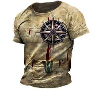 T-Shirt Herren Sport Slim Fit Rundhals T-Shirt Kurzarm Sommer T-Shirt Herren Leichte Atmungsaktiv Casual T-Shirt Urban Streetstyle Druck T-Shirt Herren A-001 XXL