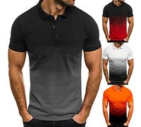 T Shirt Herren Sports Tops Sportshirt Männer Kurzarm Gradient Slim Fit Tshirt Herren | Teil der Herren Sportbekleidung Revers T-Shirt Activewear & Gym Shirt für Outdoor