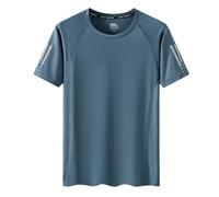 T-Shirt Herren Sportshirt Herren Longsleeve T-Shirt Herren Kurzarm Herren Poloshirt Herren Casual T-Shirt Herren Einfarbig T-Shirt Herren C-Grey Blue1 9XL