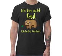 T-Shirt Herren - Sprüche Statement mit Spruch - Ich Bin Nicht faul farbig - L - Schwarz - spruchshirts sprueche Sloth Coole-Fun-t-Shirts Spruchshirt sprüchen Geduld Shirt Tshirt/Spruch spruechen