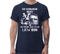 T-Shirt Herren - Sprüche Statement mit Spruch - Ich schnarche Nicht ich Bin EIN LKW - XL - Navy Blau - Schnarchen Tshirt spruchshirts männertagsgeschenke schnarch Shirt kraftfahrer Spruchshirt