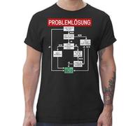 T-Shirt Herren - Sprüche Statement mit Spruch - Problemlösung - XXL - Schwarz - Geek Shirt spruchshirts sprueche Arbeit Coole-Fun-t-Shirts Spruchshirt sprüchen Sarcasm Tshirt Tshirt/Spruch