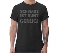 T-Shirt Herren - Sprüche Statement mit Spruch - Schwarz ist bunt genug - XL - Schwarz - geekshirt spruchshirts sprueche G oole-Fun-t-Shirts männer Oberteil witzig Spruchshirt spruechen Nerd