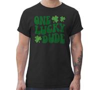 T-Shirt Herren - St. - One Lucky Dude Saint Patricks Day Geschenk Kleeblatt I Glückspilz Geschenk St Pattys Glücksklee - XXL - Schwarz - Tshirt Irland Shirt Sankt Oberteil Patrick Herrenbekleidung