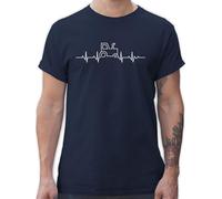 T-Shirt Herren - Traktoren - Herzschlag Traktor - XL - Navy Blau - Bauer Tshirt Shirt Landwirt tracktoren für männer Landwirtschaft traktorfan traktormotiv Shirts Bauern treckerfahrer t-Shirts