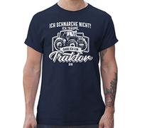 T-Shirt Herren - Traktoren - Ich schnarche Nicht ich träume DASS ich EIN Traktor Bin weiß - XL - Navy Blau - Landwirtschaft Tshirt Shirt Landwirt trecker für männer Bauer traktorfan Schnarchen