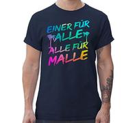 T-Shirt Herren - Urlaub - Einer für alle Alle für Malle I Mallorca Party I Malle für alle - XL - Navy Blau - Gruppen Tshirt Vacation Reise Coole-Fun-t-Shirts Mallorca-Outfit sprüche Tshirts