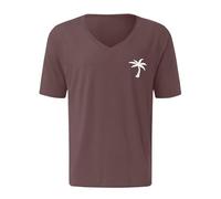 T Shirt Herren V Ausschnitt Regular Fit Strandshirt mit Print Basic T-Shirt Leicht Sommershirt Lockere Kurzarmshirt Casual Urlaubs Tshirt Bequeme Sweatshirt Kurzarm Laufshirt Tops