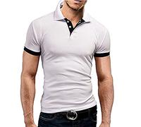 T-Shirt Herren V-Ausschnitt T-Shirt Jungen Top Weiß Top Weiss Anti Schweiß Shirt Sommer Tshirt Herren Jeans Hemd Funktionsunterhemd Herren(Weiß, XL)