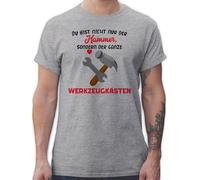 T-Shirt Herren - Valentinstag - Du bist Nicht nur der Hammer, sondern der ganze Werkzeugkasten - 3XL - Grau meliert Partner Shirts Valentines Hammer Tshirt