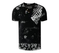 RUSTY NEAL® T-Shirt im coolen Used-Look-Design, schwarz, 4XL Schwarz