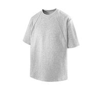 T Shirt Herren Weiß Rundhals Basic Tshirt Einfarbig Atmungsaktiv Baumwolle Bodybuilding Arbeitspullover Trainingsshirt Compression Lange Tshirts Männer Unterhemd Grün Enger Kragen