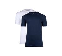 HOM Herren T-Shirt Crew Neck 2er Pack - Tee Shirt Harro New, kurzarm, Rundhals, einfarbig Blau/Weiß M