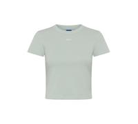 HUGO Blue Slim Fit cropped T-Shirt aus Baumwoll-Mix Modell 'BABY TEE_B' in Schilf, Größe XL
