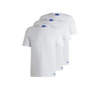 T-Shirt HUGO BLUE "BLUE Naolo", Herren, Gr. XL, weiß (weiß100), Single Jersey, Obermaterial: 100% Baumwolle, unifarben, regular fit hüftlang, Rundhals, eingesetzt normaler Saum, Shirts T-Shirt, mit kl