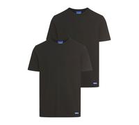 T-Shirt HUGO BLUE "BLUE Naolo", Herren, Gr. XXL, schwarz (schwarz001), Single Jersey, Obermaterial: 96% Baumwolle, 4% Elasthan, unifarben, regular fit hüftlang, Rundhals, Shirts T-Shirt, mit Markenlab