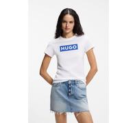 T-Shirt HUGO BLUE "Classic Tee", Damen, Gr. XL, weiß, Single Jersey, Obermaterial: 100% Baumwolle, bedruckt, unifarben, körpernah normal, Rundhals, abgesteppte Kante, Shirts T-Shirt, mit Rundhals, Log