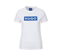 T-Shirt HUGO BLUE "Classic Tee", Damen, Gr. XXL, weiß, Single Jersey, Obermaterial: 100% Baumwolle, bedruckt, unifarben, körpernah normal, Rundhals, abgesteppte Kante, Shirts T-Shirt, mit Rundhals, Lo