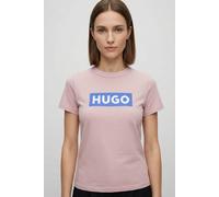 T-Shirt HUGO BLUE "Classic V", Damen, Gr. M (38), light, pastel pink 681, Single Jersey, Obermaterial: 100% Baumwolle, unifarben, regular fit normal, V-Ausschnitt, eingesetzt normaler Saum, Shirts T-S