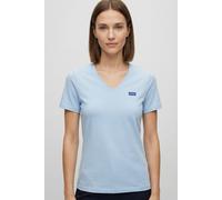 T-Shirt HUGO BLUE "Classic V", Damen, Gr. XS (34), open blau 477, Single Jersey, Obermaterial: 100% Baumwolle, unifarben, regular fit normal, V-Ausschnitt, eingesetzt normaler Saum, Shirts T-Shirt, mi