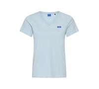 T-Shirt HUGO BLUE "Classic V", Damen, Gr. XXL (44), blau (light, pastel blau 452), Single Jersey, Obermaterial: 100% Baumwolle, unifarben, regular fit normal, V-Ausschnitt, eingesetzt normaler Saum, S